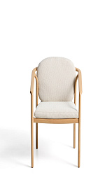 Уличный стул Sirte из алюминия с отделкой под дерево и веревкой цвета экрю