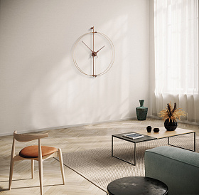 Настенные часы Barcelona Premium Walnut/ brass