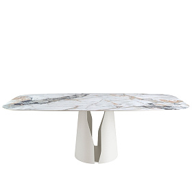Обеденный стол 1135/DT957 из керамики в мраморной отделке Oval Barrel