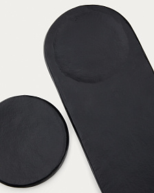 Набор из 2 черных алюминиевых подносов Mabic