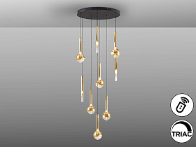 Essenza Люстра 9L - черный-золотой