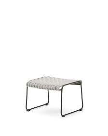 Подставка для ног Maurina из зеленой стали и серо-бежевым шнуром