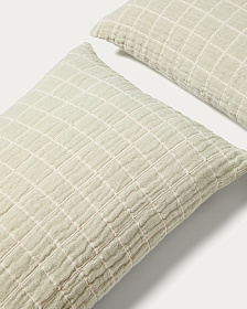 Комплект из 2 чехлов для подушек Tivaro из хлопкового жаккарда в светло-зеленую клетку 30 х 50