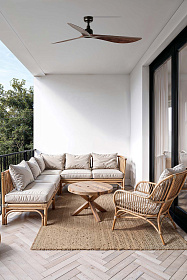 Потолочный вентилятор OUTWOOD L Ш1500MM коричневый/темный орех 3P IP44 TUYA