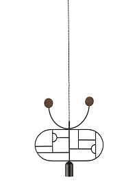 Подвесной светильник Wooden Dots WD08 graphite/walnut