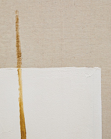 Salin Абстрактная картина с вертикальной льняной полосой 80 х 100 см