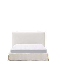 Кровать Jaira из белого шенилла со съемным чехлом для матраса 160x200 см