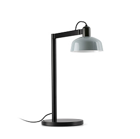 Настольный светильник TATAWIN с абажуром серо-голубой металл 1xE27