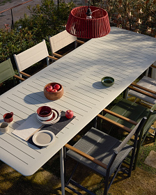 Раздвижной уличный стол Brela из алюминия цвета экрю 205(287) x 100 см