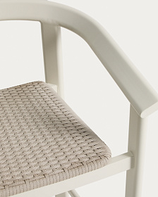 Уличный полубарный стул Erice из алюминия и веревки цвета экрю, 75 см