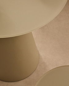 Журнальный столик Wilshire из матового стекла и стали матово-серый Ø50 см