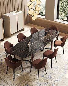Обеденный стол Bamboo 240x110 мрамор Nero Marquina