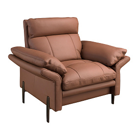 Коричневое кожаное кресло модель 5173