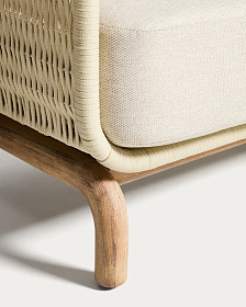 Уличный диван Alipa из акации и веревки цвета экрю 235 см