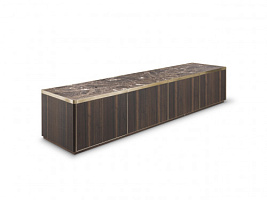 Тумба под ТВ Empire Smoked Eucalyptus/Emperador Marble/Gold Stainless