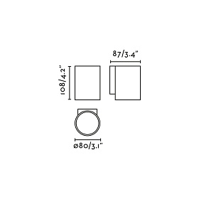 KOV 1L Настенный светильник круглый черный LED 6W 2700K 23°