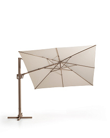 Бежевый консольный зонт Noli с алюминиевой конструкцией цвета таупе, 300 x 300 см