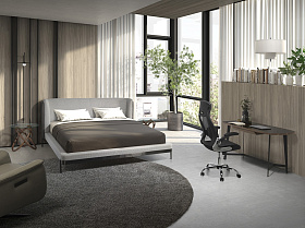 Поворотное офисное кресло 4140/MLM611573 из черной ткани