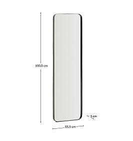 Черное металлическое зеркало Marco 55,5 x 150,5 см