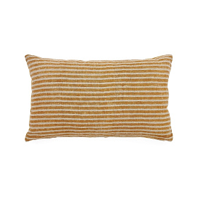Muna Чехол на подушку из хлопка льна горчичного и белого цвета 30 x 50 см