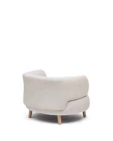 Кресло Luisa из шенилла перламутрового цвета с ножками из массива бука,