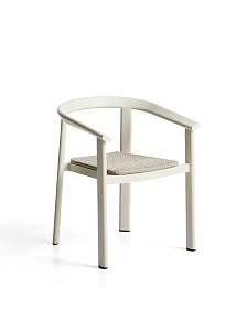 Уличный стул Erice из алюминия и шнура цвета экрю