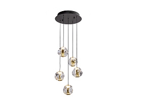 Люстра Zaria 5L- черный/золотой D30 DIM