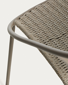 Стул уличный Atrani из стали и веревки цвета таупе