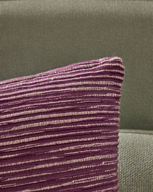 Чехол для подушки из жаккардовой ткани в фиолетовую полоску 45 x 45 см