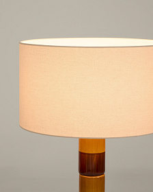 Торшер Mavran из коричневой керамики с хлопковым абажуром