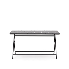 Складной уличный стол Torreta из алюминия с черной отделкой 140 x 70 см