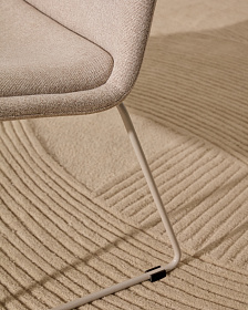 Кресло Zahara бежевого цвета и сталь в бежевой отделке