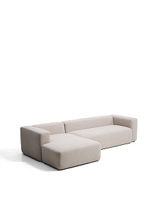 Четырехместный диван Blok с левым шезлонгом, бежевая шениль, 330 см