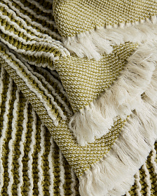 Хлопковый плед Lideba в зеленую полоску, 100 x 170 см