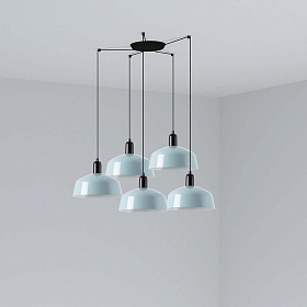 Подвесной светильник TATAWIN сине-серый 5xE27