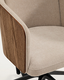 Офисный стул Madai из коричневого шенилла и ясеневого шпона