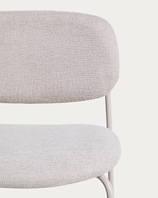 Полубарный стул Meli из бежевой синели с металлическими ножками, 65 см