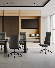 Кресло высокое Zenpro c 5-спицевой алюминиевой поворотной основой на роликах+газлифт+ синхромеханизм