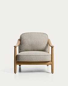 Уличное кресло Elunda из тикового дерева и бежевой веревки