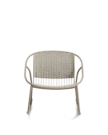 Кресло-качалка уличное Atrani из стали и веревки бежевого цвета