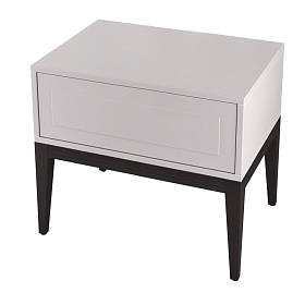 Прикроватная тумбочка MARBELLA шпон ореха W, серо-бежевый лак