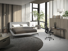 Письменный стол MQ2002DK /3137 орех и черное стекло