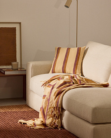 Плед Arven разноцветный полосатый из 100% льна 130 x 170 см