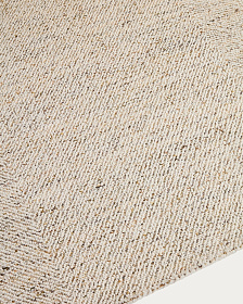 Ковер Lenuo из шерсти и хлопка жаккардовый цвет экрю, 160 x 230 см