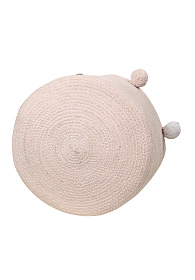 Корзина с помпонами розовая 30*30*30