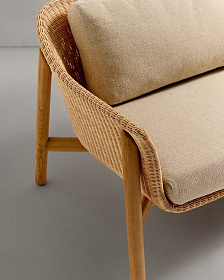 3-местный диван Galea из тикового дерева и синтетического ротанга, 223 см