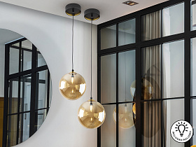 Подвесной светильник Dark 1L 20D черно/латунный