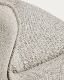 Поворотное кресло Sorile из бежевой синели и черной стали