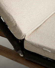 Шезлонг Alipa из массива акации и веревки темно-серого цвета