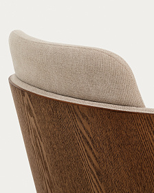 Офисный стул Madai из коричневого шенилла и ясеневого шпона